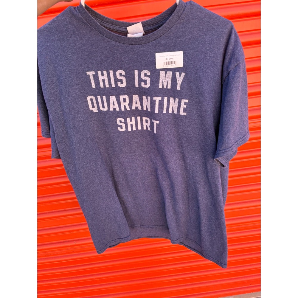 This Is My Quarantine Shirt Graphic Tee Blue Heather Short Sleeve T-Shirt